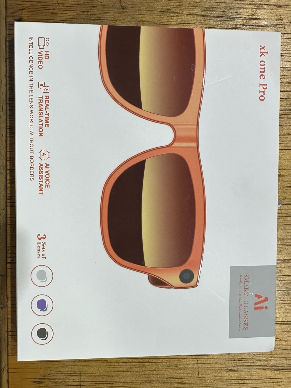 Smart Glasses XK One Pro - Orange Sunglasses with Built-in Camera